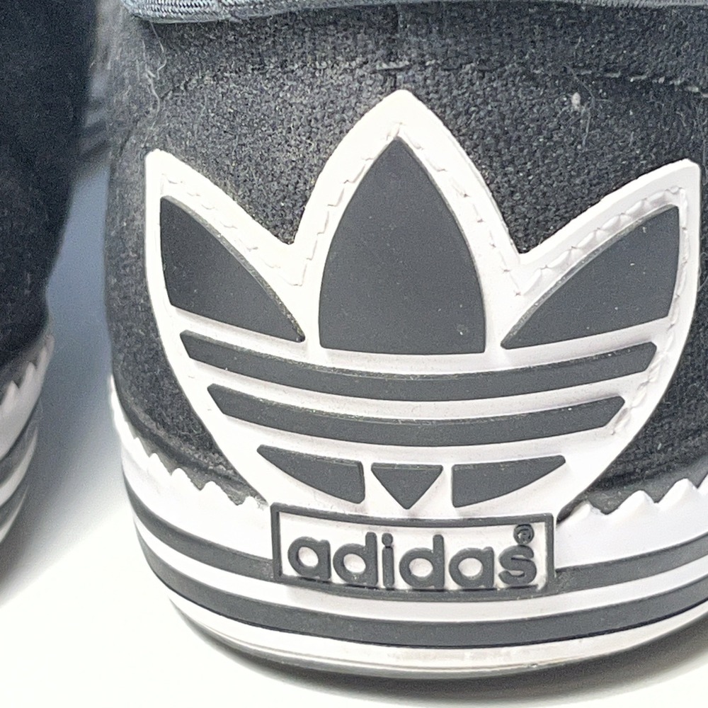 Adidas Vanity Vulc Sneakers Womens Size 6 Black Trefoil Retro Mid Top Shoes - Picture 9 of 9